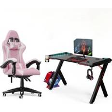 Rattantree RGB Gaming Desk and Chair Pink