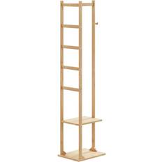 Clothes Racks vidaXL Bamboo Coat Stand with Hooks and Shelves 38.5 x 30 x 156 cm Clothes Rack
