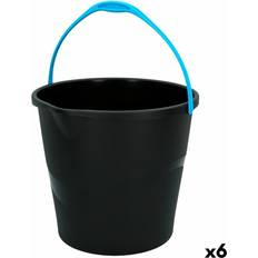 Black Buckets Colorbaby 10L Black Bucket with Handle 6 Units