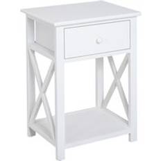 Homcom White Small Tables Homcom Traditional Accent End 40L x 30W x 55H cm Small Table