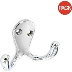 Silver Coat Hooks Securit Double Pack Of 2 Coat Hook