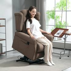 Recliner Armchairs Homcom Power Lift Recliner Brown Armchair