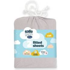 Silentnight Safe Nights Grey 100% Cotton Fitted Sheets 2 Pack