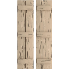 Windows Ekena Millwork TimberThane Woodgrain 11-in W x 56-in H Shutters 2-Pack Timber Window Shutter