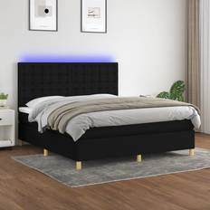 vidaXL Mit Matratze LED Schwarz 180 x 200 cm Boxspringbett