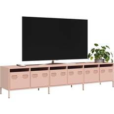 vidaXL 202x39x43.5 cm Koldvalset Stål Lyserød TV-bord