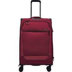 Leather Cabin Bags Lightweight Burgundy Suitcases 4 Wheel