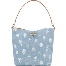 Longchamp Blåa Väskor Longchamp Axelväska Le Roseau M - Denim Sky Blue