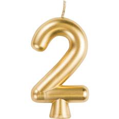 Cake Candles Creative Converting Golden Number 2 Birthday Candle 1 Count