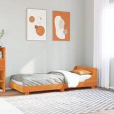Beds & Mattresses Berkfield Home Bed Frame without Mattress 100x200 cm Wax Brown