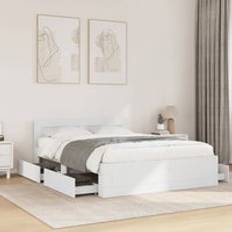 Beds & Mattresses Berkfield Home Bed Frame with Headboard 140x190 cm