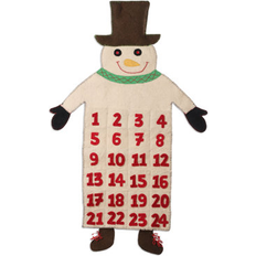 Advent Calendars Novica Handmade Happy Snowman Wool Felt Advent Calendar in White 40" H X 1.2" W X 1.2" D Wayfair (40" H X 1.2" W X 1.2" D)