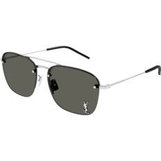 Solglasögon Saint Laurent Kvinna SL 309 M Solglasögon Metall Silver Grå Pilot Normal