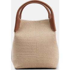 Gold Bucket Bags Loro Piana Bale Small Checked Bucket Bag - Neutrals