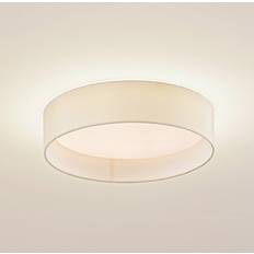 Beige Takplafonder Lindby LED-taklampa Eilif Tyg Vit Ø 40 cm Takplafond