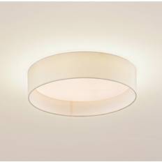 Beige Plafonniers Lindby Led Eilif Textile Ceiling Flush Light