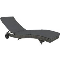 OutSunny Outdoor Reclining Lounge Chair Grey