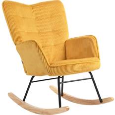 Schaukelstühle Homcom mit Kordoptik Gelb Schaukelstuhl