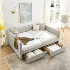 Red Barrel Studio Solid Wood Daybed with Trundle Full/Double Frame Bed
