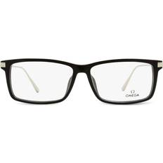 Omega Rectangle Frame Glasses Men Metal 58 Black
