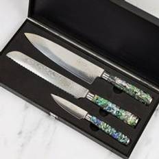 3 Knives Katana Saya Pearl 3 Piece Set Knife Set