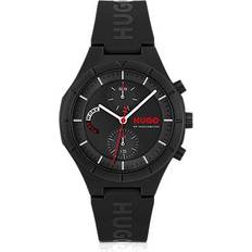 Black Watch With Silicone Logo Strap