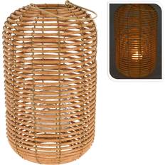 Brun - Rattan Lysestager, Lys & Dufte Home Styling Collection Lampion Rattanowy Ze Szkłanym Wkładem Lanterne