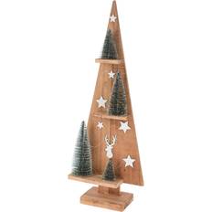 Beige Juletræer Home Styling Collection Figurka Z Drewna Jodłowego Z LED Choinka 70 cm Juletræ