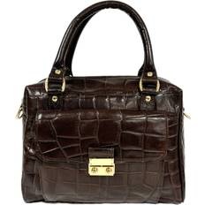 Queen Leather Handbag - Dark Brown