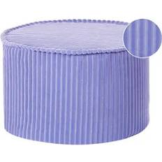 Beliani Round Cotton Velvet Cover Pouffe
