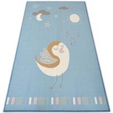 RUGSX Loko Bird Blue Anti-Slip Carpet 160 x 220 cm