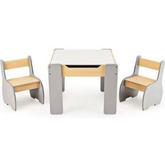 Costway 4 in 1 Wooden Kids Table and Chair Set