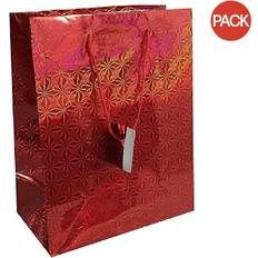 Bolsas de Regalo County Stationery Bolsa De Regalo Hologréfica De Papeleréa Del Condado Paquete De 12 XL Rojo