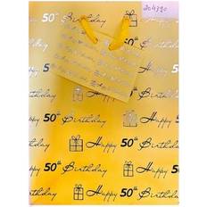 Papeles de regalo Bolsa De Regalo 50 Cumplea'os M Amarillo