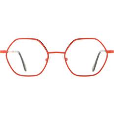 Glasögon & Läsglasögon Vanni VANNI V657 C512 Women’s Red Size Free Lenses HSA/FSA Insurance Blue Light Block Available Matte Red On Black (51)