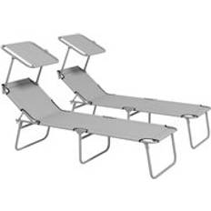 Garden & Outdoor Furniture OutSunny Outdoor Foldable Sun Lounger Set of 2