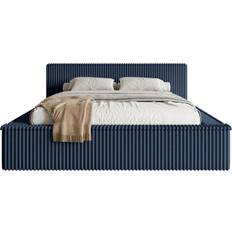 Bedpakketten Selsey Bedframe Rafe Ribstof 160 x 200 cm Blauw
