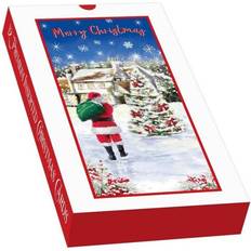Santaè's Visit Slim Christmas Card Pack 12