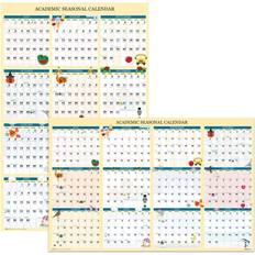 Yellow Calendars House of Doolittle Academic Seasonal Laminated Wall Calendar Yellow