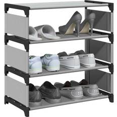 Fabric Hallway Furniture & Accessories vidaXL 4-Tier Grey 54 x 28 x 55 cm Shoe Rack