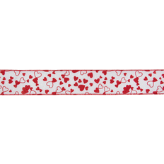 White Gift Wrap Ribbons Northlight White and Red Glittered Hearts Craft Ribbon 2.5 in x 10 Yard