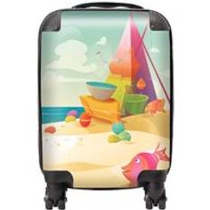 Yellow Suitcases Warren Reed Fish On A Beach Holiday Suitcase Small