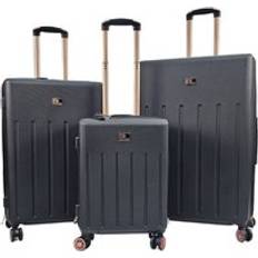 Cheap Suitcases Infinity Leather Lightweight Black Hard Shell ABS Suitcase Set