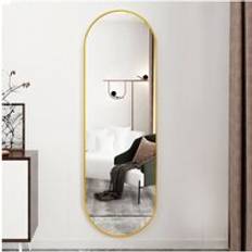 Living and Home Modern Oval Metal Full Length Wall Mirror