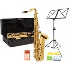 Saxophones Gear4music Tenor Saxophone Complete Pack Gold