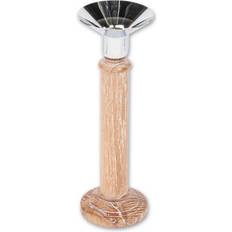 Axminster Deluxe Lysholder med Bred Lysmanchet - Krom Fyrfadsstage