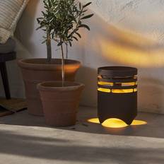 Gartenschmuck Star Trading LED Solarleuchte Marron Höhe 25 cm braun Metall USB-C
