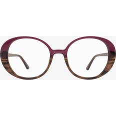Gradient Purple Brown Horn Oval Eyeglasses