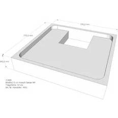 Showers Zanzea Duschwannenträger Hoesch Samar 80x80x2.5 cm