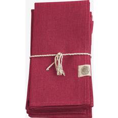 Linne Tygservetter Lovely Linen Servett Classic 4-pack i Manglat Lin - Röd Tygservett Röd
